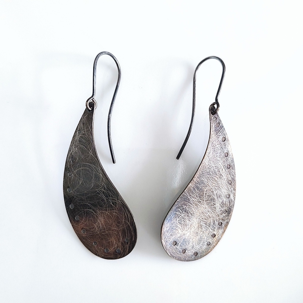 Sterling Silver Boteh Drop Earrings